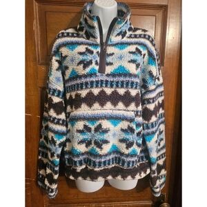 Offline by Aerie Aztec Oversized Sherpa Pullover